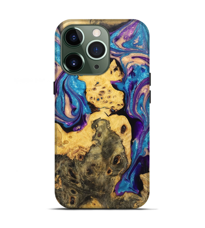 iPhone 13 Pro Wood+Resin Live Edge Phone Case - Gianna (Purple, 670825)