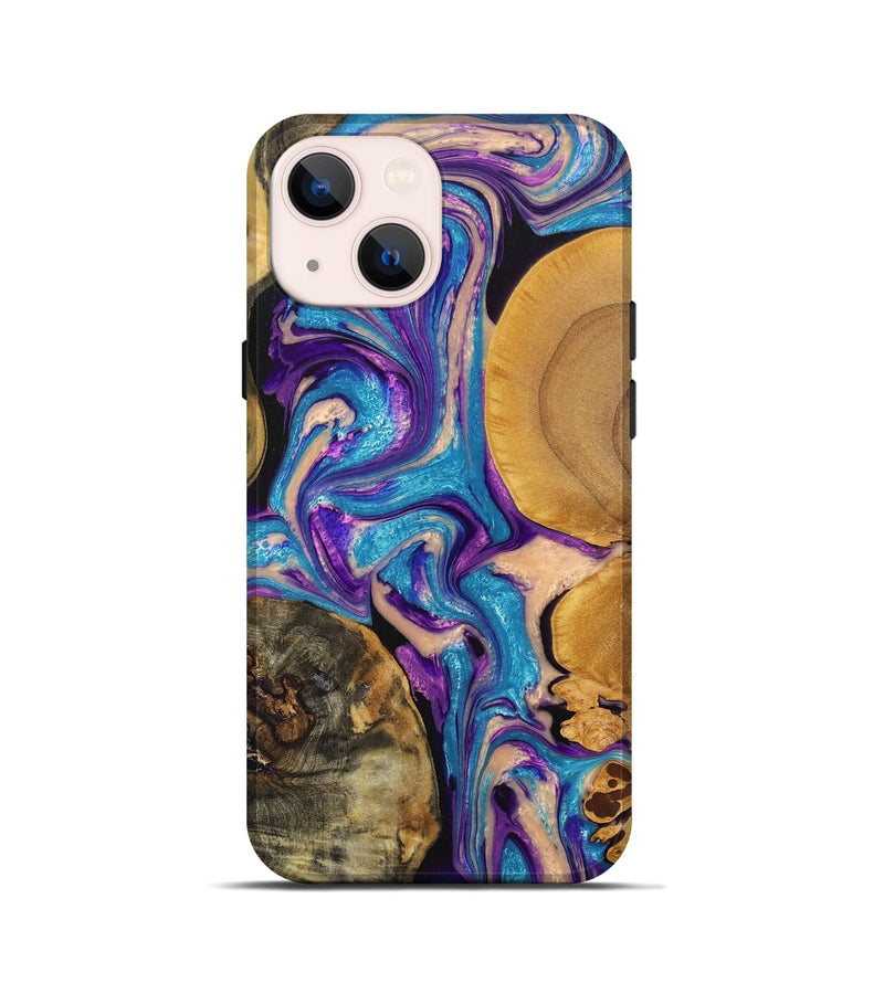 iPhone 13 mini Wood+Resin Live Edge Phone Case - Shane (Purple, 670827)