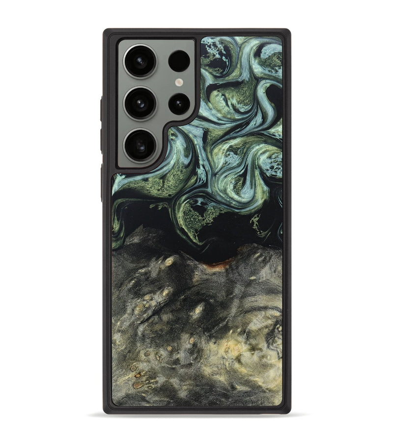 Galaxy S23 Ultra Wood+Resin Phone Case - Lynette (Green, 670954)
