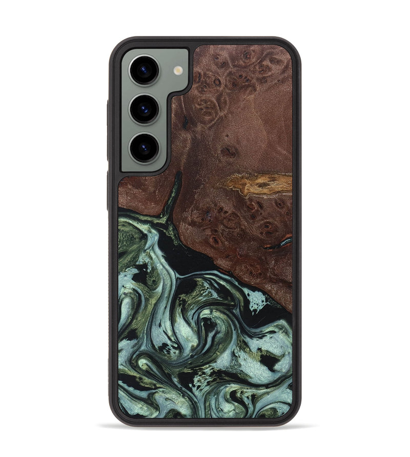 Galaxy S23 Plus Wood+Resin Phone Case - Bernice (Green, 670961)
