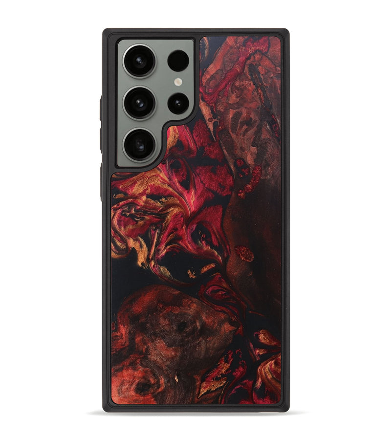 Galaxy S23 Ultra Wood+Resin Phone Case - Abraham (Red, 671095)