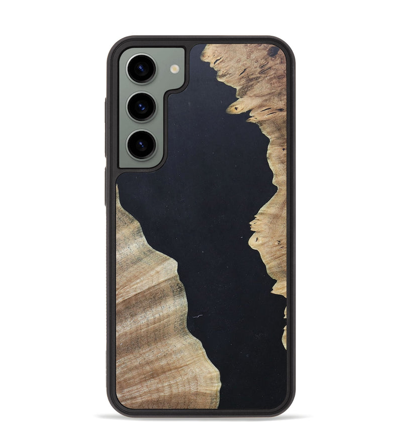 Galaxy S23 Plus Wood+Resin Phone Case - Cortney (Pure Black, 671143)
