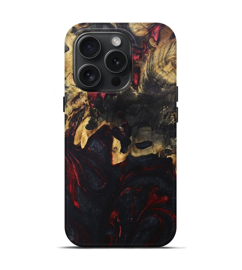 iPhone 15 Pro Wood+Resin Live Edge Phone Case - Wilbur (Red, 671197)