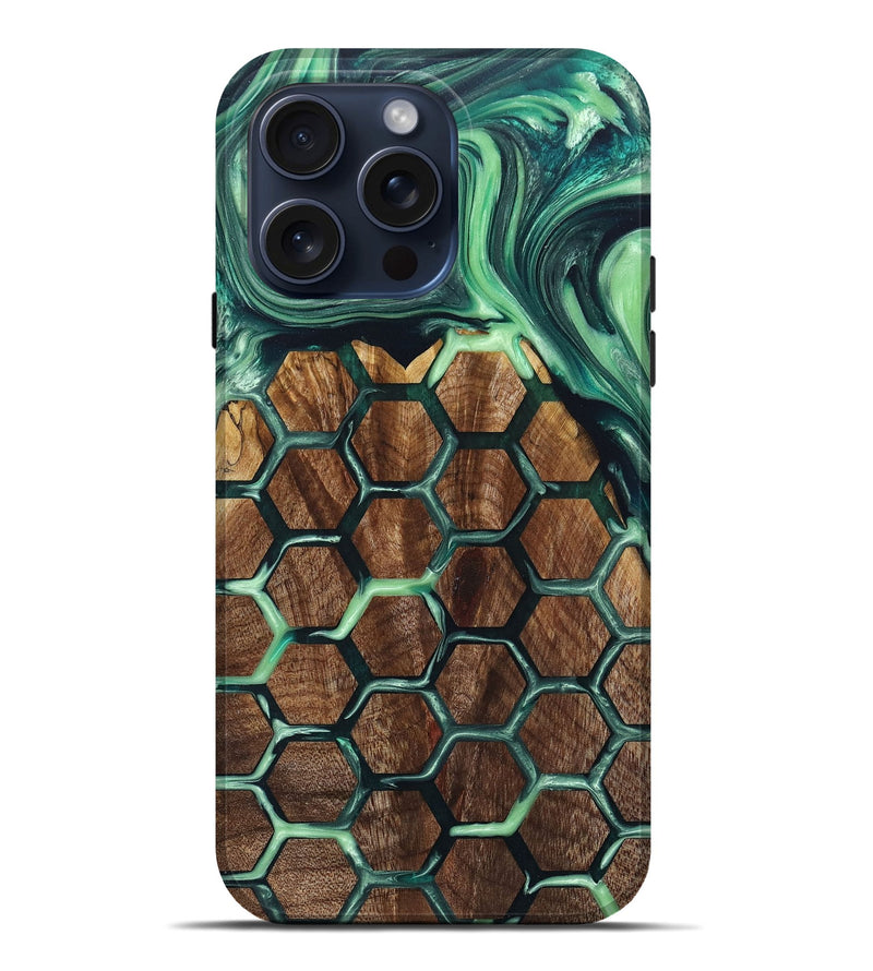 iPhone 15 Pro Max Wood+Resin Live Edge Phone Case - Marquis (Pattern, 671214)