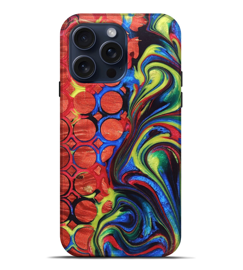 iPhone 15 Pro Max Wood+Resin Live Edge Phone Case - Sofia (Pattern, 671215)