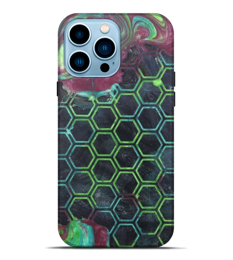 iPhone 14 Pro Max Wood+Resin Live Edge Phone Case - Myrtle (Pattern, 671369)