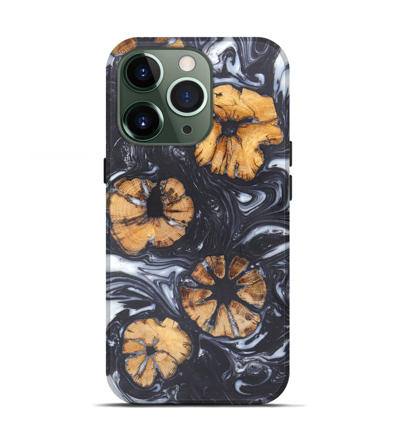 iPhone 13 Pro Wood+Resin Live Edge Phone Case - Rodrigo (Black & White, 671416)