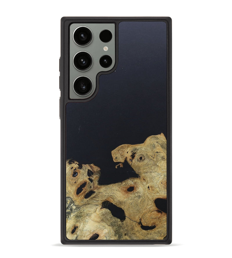Galaxy S23 Ultra Wood+Resin Phone Case - Leticia (Pure Black, 671565)