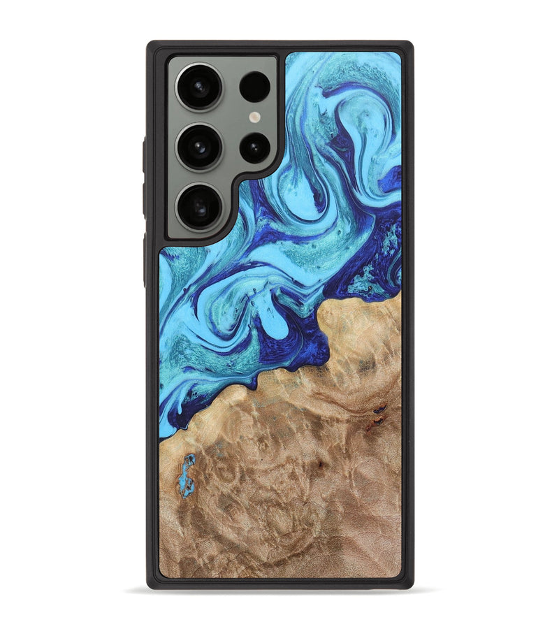 Galaxy S23 Ultra Wood+Resin Phone Case - Martin (Blue, 671645)