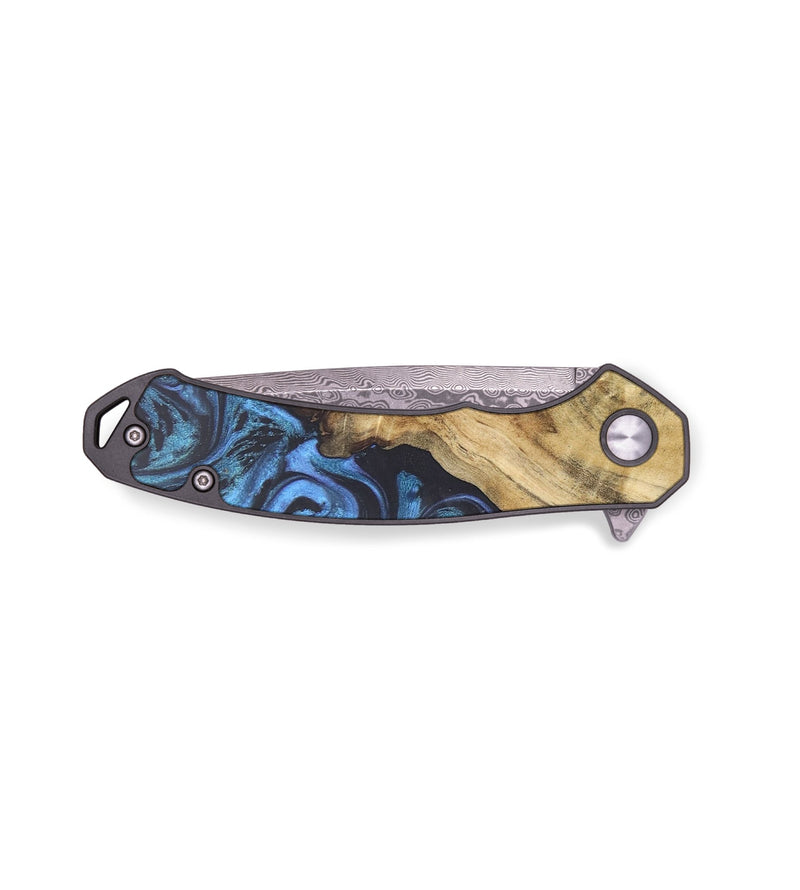 EDC Wood+Resin Pocket Knife - Brad (Blue, 671931)