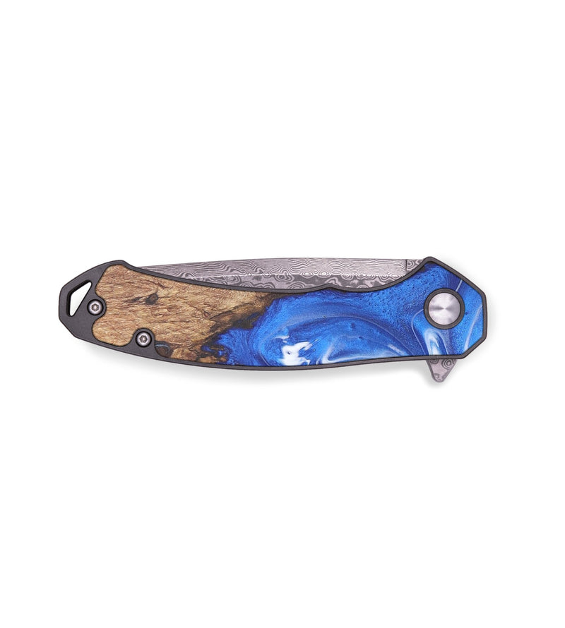 EDC Wood+Resin Pocket Knife - Wade (Blue, 671933)
