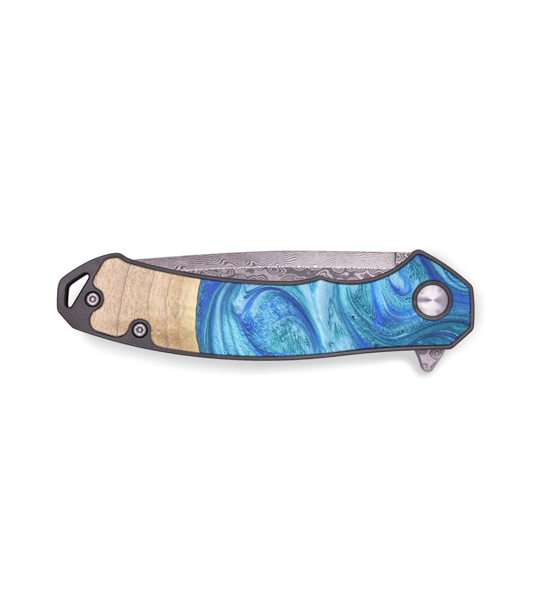EDC Wood+Resin Pocket Knife - Betsy (Blue, 671934)