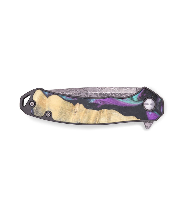 EDC Wood+Resin Pocket Knife - Rocky (Purple, 671937)