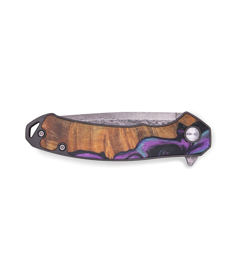 EDC Wood+Resin Pocket Knife - Wyatt (Purple, 671938)