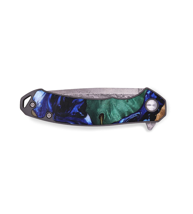 EDC Wood+Resin Pocket Knife - Marcus (Blue, 671969)