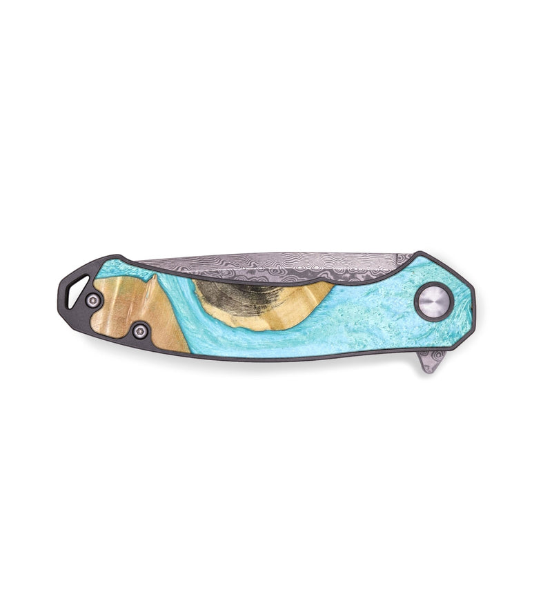 EDC Wood+Resin Pocket Knife - Valeria (Blue, 671970)
