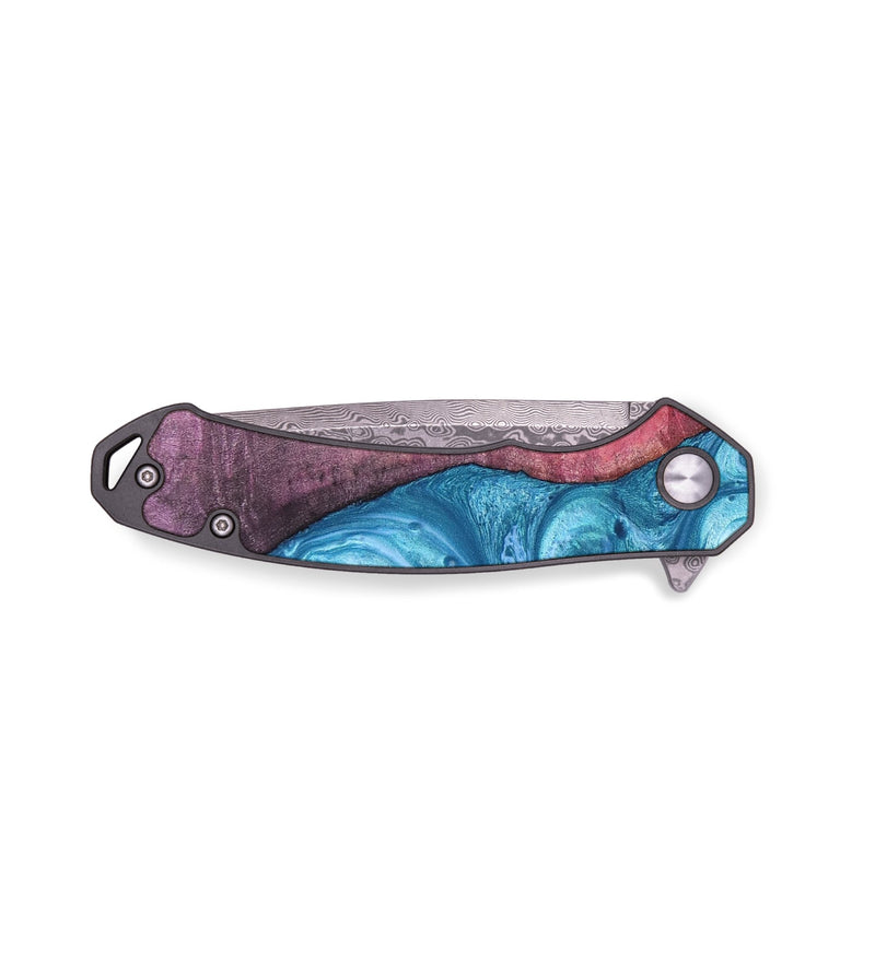 EDC Wood+Resin Pocket Knife - Kirk (Blue, 671971)