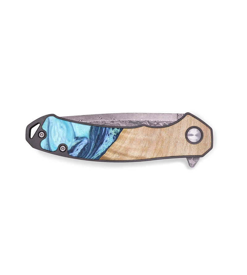 EDC Wood+Resin Pocket Knife - Gene (Blue, 671972)