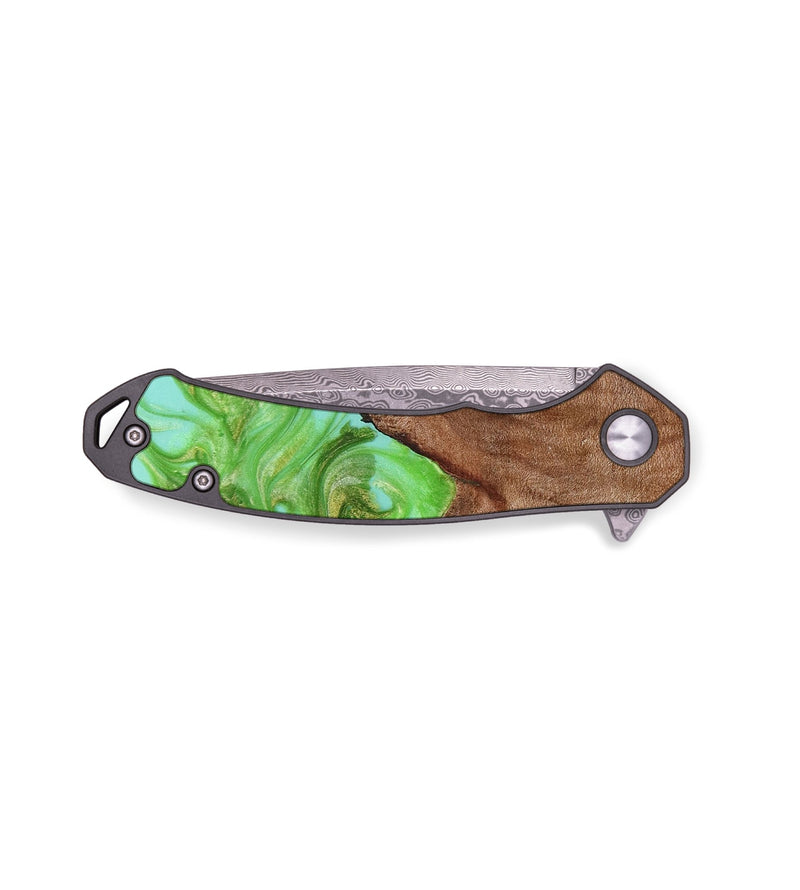 EDC Wood+Resin Pocket Knife - Collins (Green, 671975)
