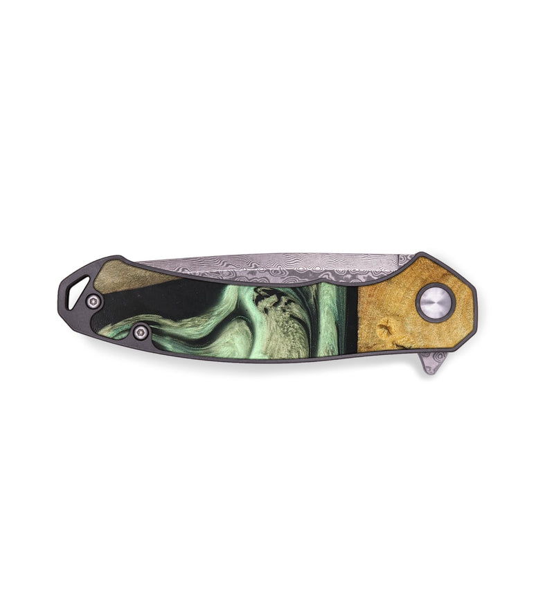 EDC Wood+Resin Pocket Knife - Wilson (Green, 671976)