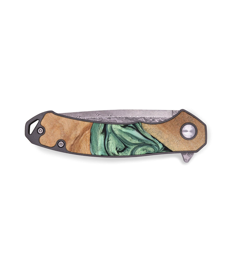 EDC Wood+Resin Pocket Knife - Grace (Green, 671978)