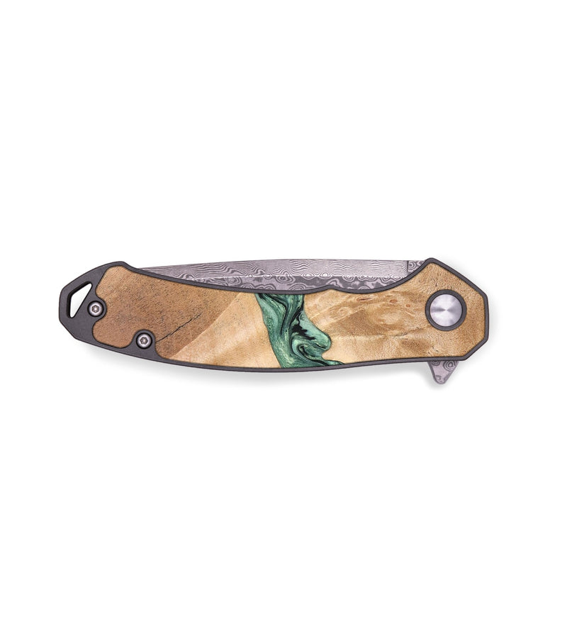 EDC Wood+Resin Pocket Knife - Katelyn (Green, 671979)