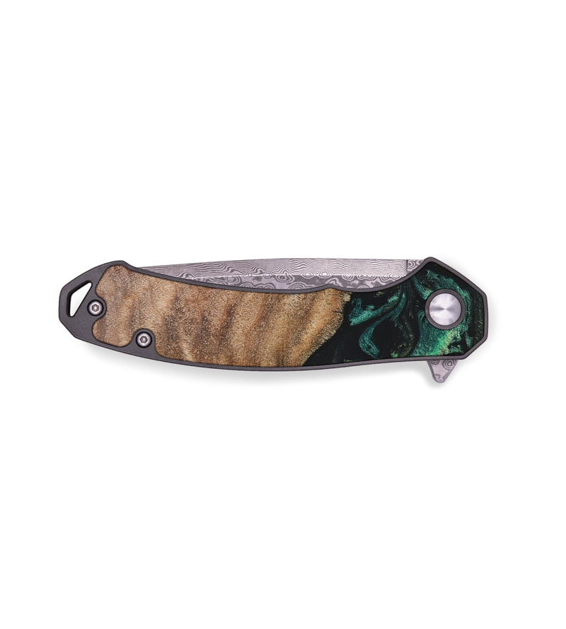 EDC Wood+Resin Pocket Knife - Harvey (Green, 671980)