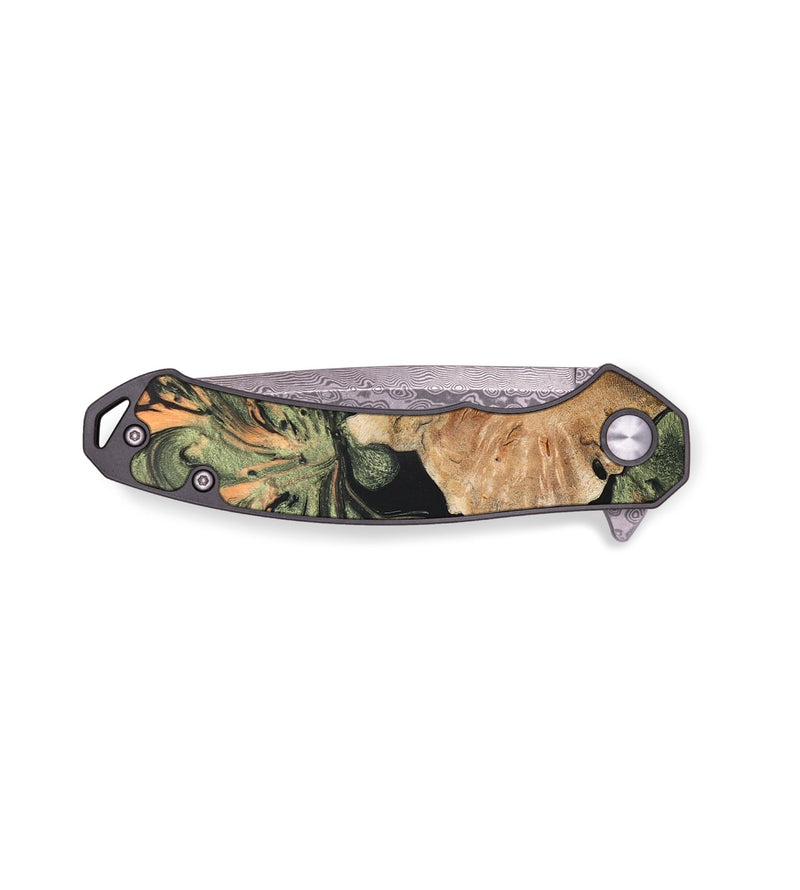 EDC Wood+Resin Pocket Knife - Kyra (Green, 671983)