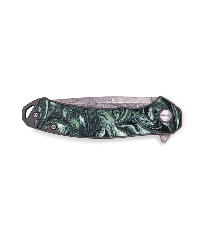 EDC Wood+Resin Pocket Knife - Moises (Green, 671985)