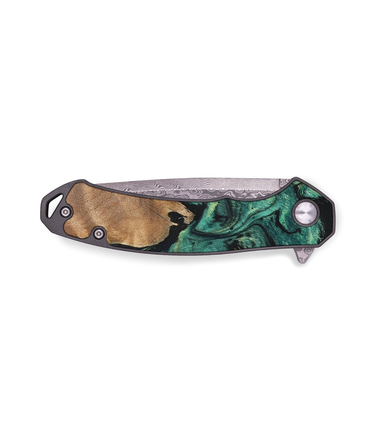EDC Wood+Resin Pocket Knife - Forrest (Green, 671986)