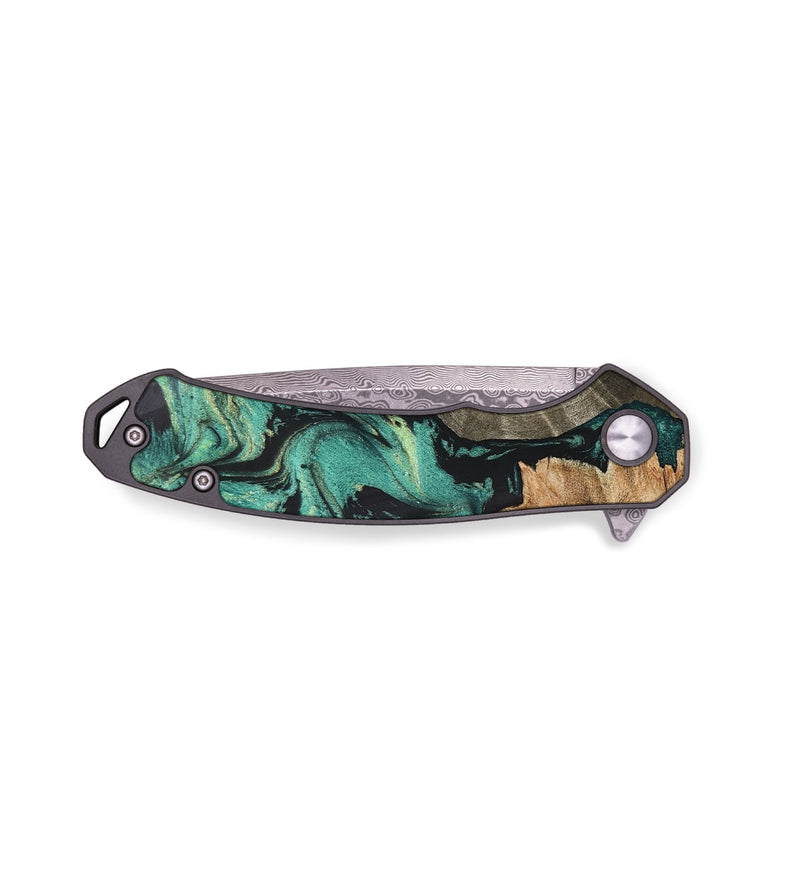 EDC Wood+Resin Pocket Knife - Garrett (Green, 671988)