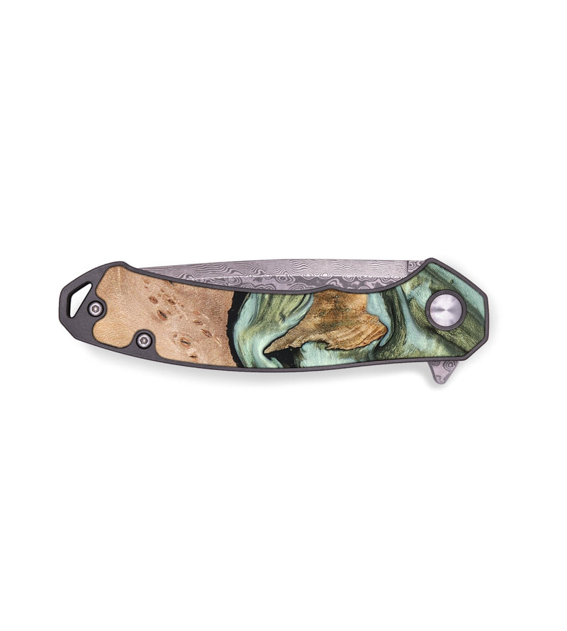 EDC Wood+Resin Pocket Knife - Susie (Green, 671989)