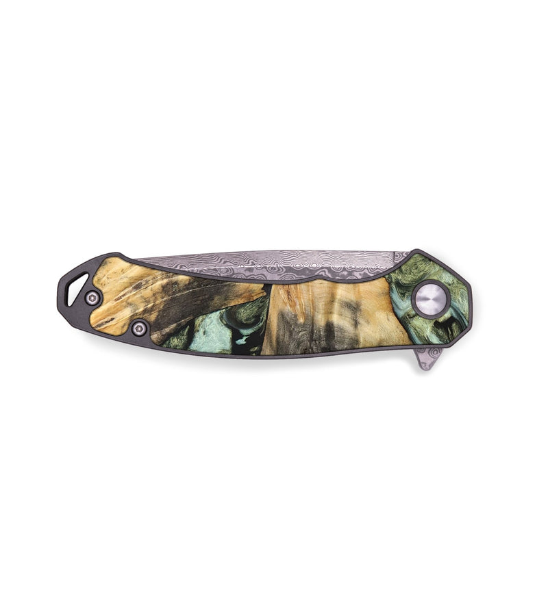 EDC Wood+Resin Pocket Knife - Madeline (Green, 671990)