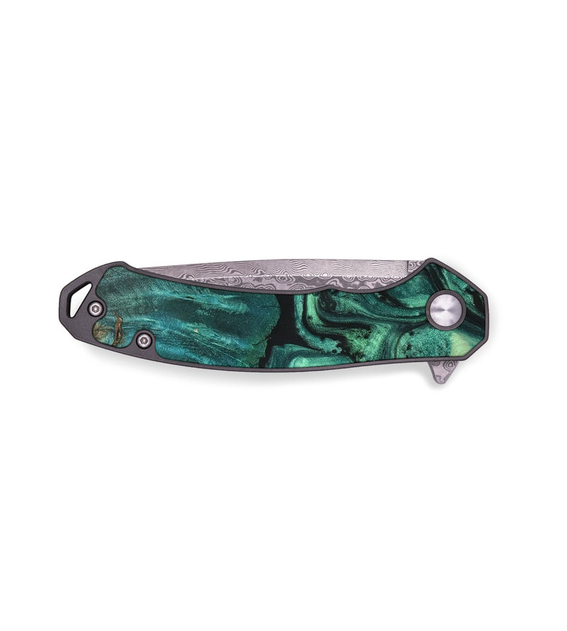 EDC Wood+Resin Pocket Knife - Velma (Green, 671992)