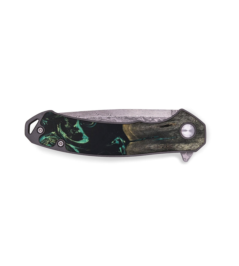 EDC Wood+Resin Pocket Knife - Ryleigh (Green, 671993)