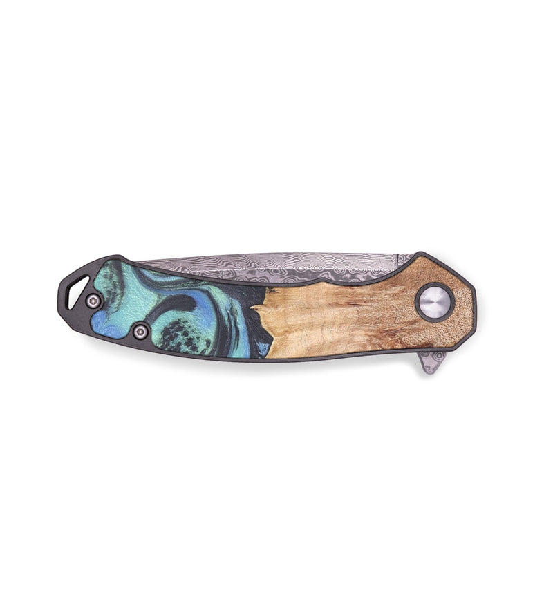 EDC Wood+Resin Pocket Knife - Blanche (Green, 672013)