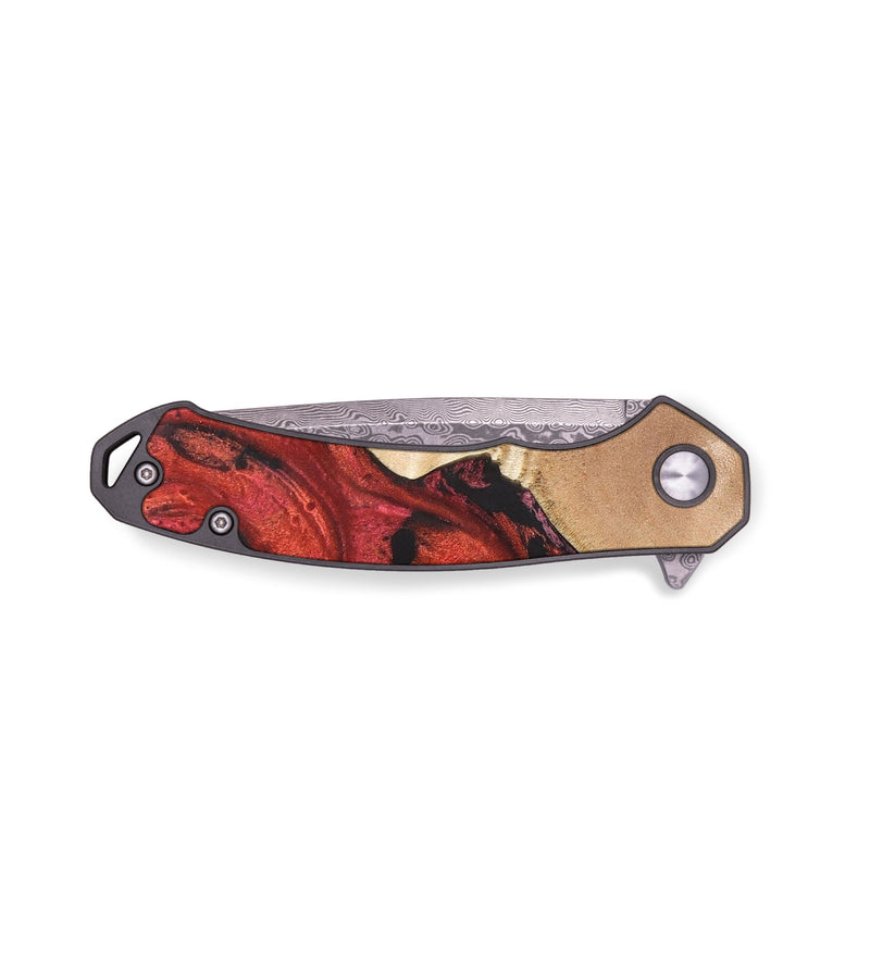 EDC Wood+Resin Pocket Knife - Journey (Red, 672019)