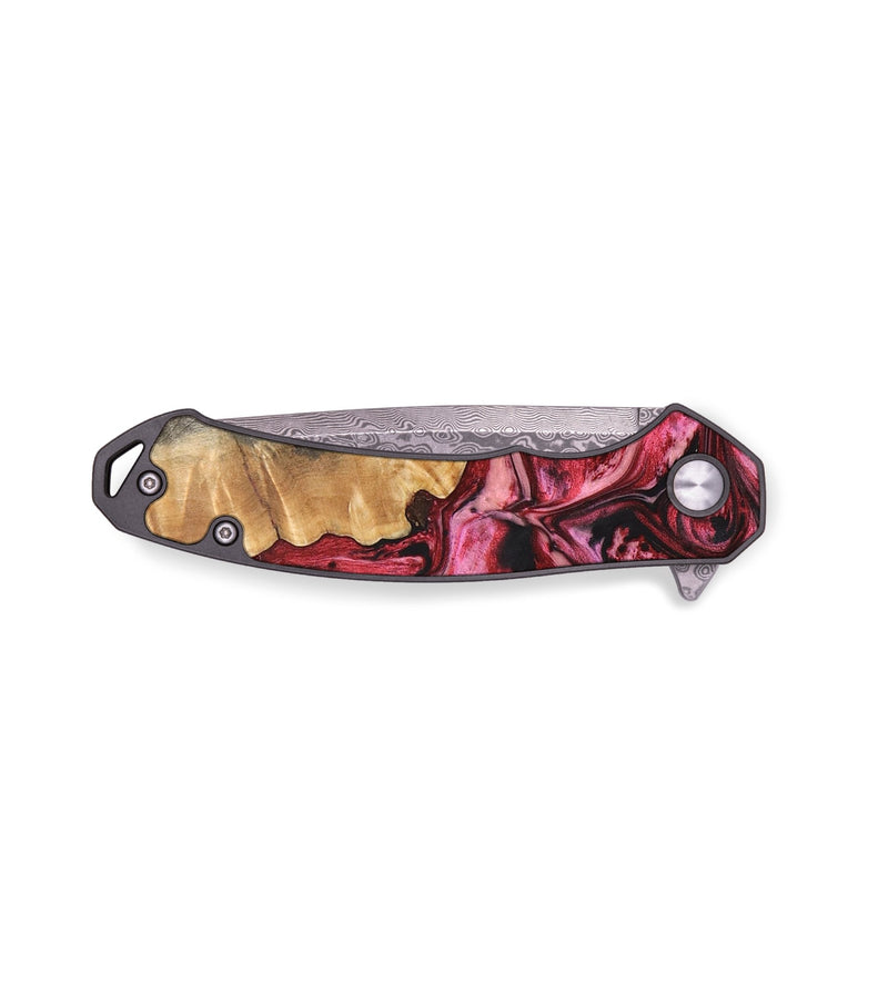 EDC Wood+Resin Pocket Knife - Larry (Red, 672025)