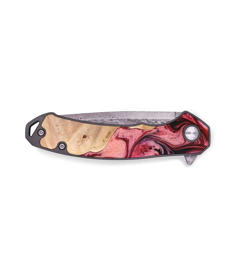 EDC Wood+Resin Pocket Knife - Seth (Red, 672032)