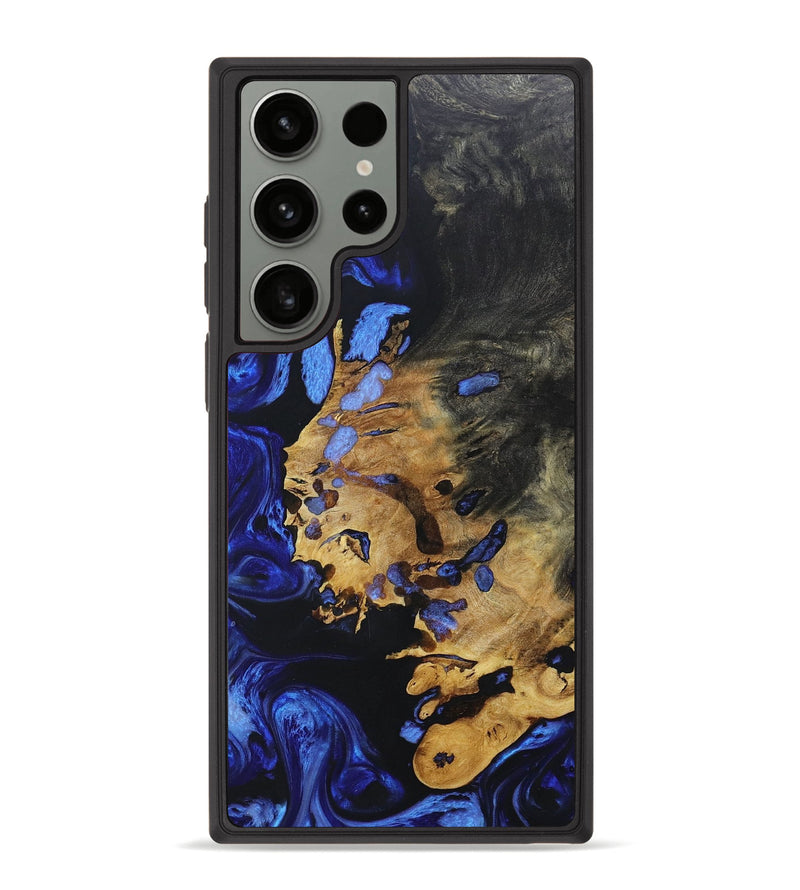 Galaxy S23 Ultra Wood+Resin Phone Case - Daisy (Blue, 672078)