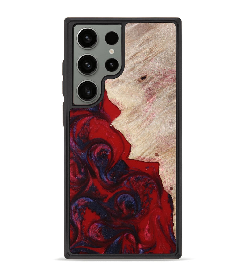 Galaxy S23 Ultra Wood+Resin Phone Case - Aliyah (Red, 672086)