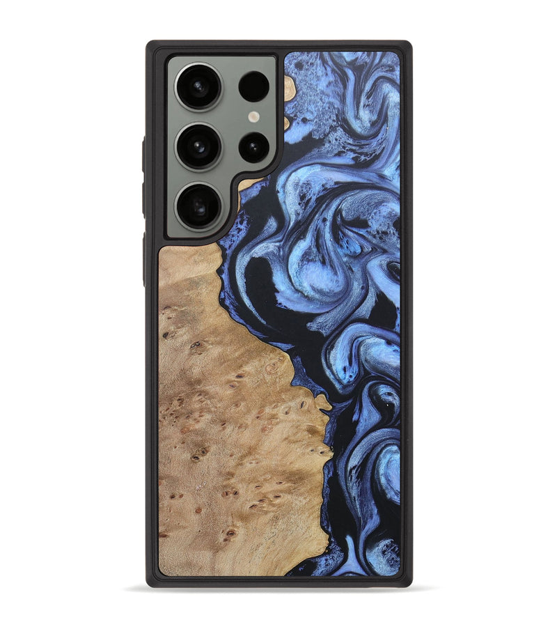 Galaxy S23 Ultra Wood+Resin Phone Case - Audra (Blue, 672154)