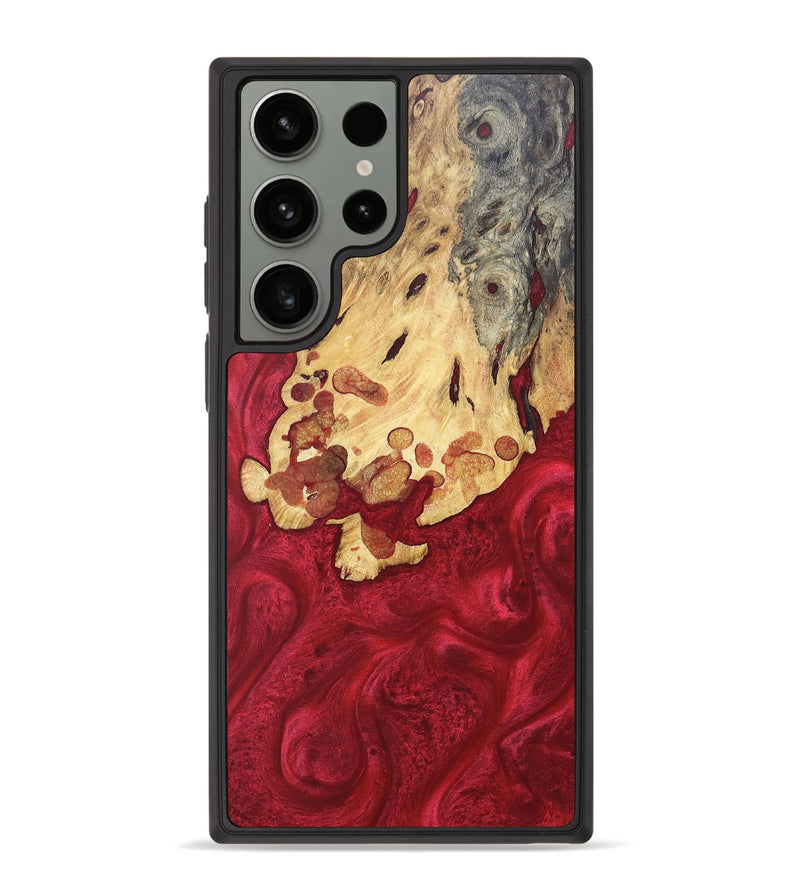 Galaxy S23 Ultra Wood+Resin Phone Case - Lennon (Red, 672179)