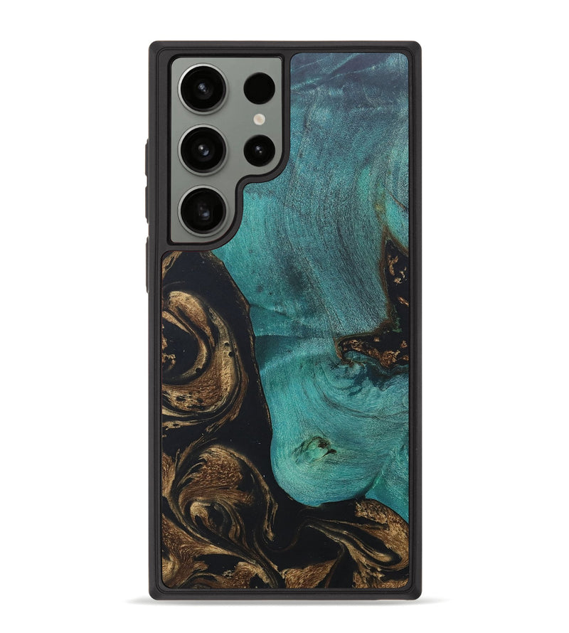 Galaxy S23 Ultra Wood+Resin Phone Case - Desmond (Black & White, 672231)