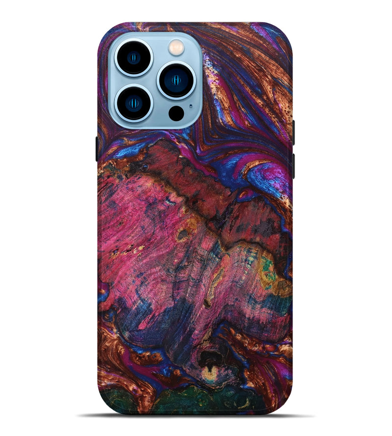 iPhone 14 Pro Max Wood+Resin Live Edge Phone Case - Judah (Purple, 672287)