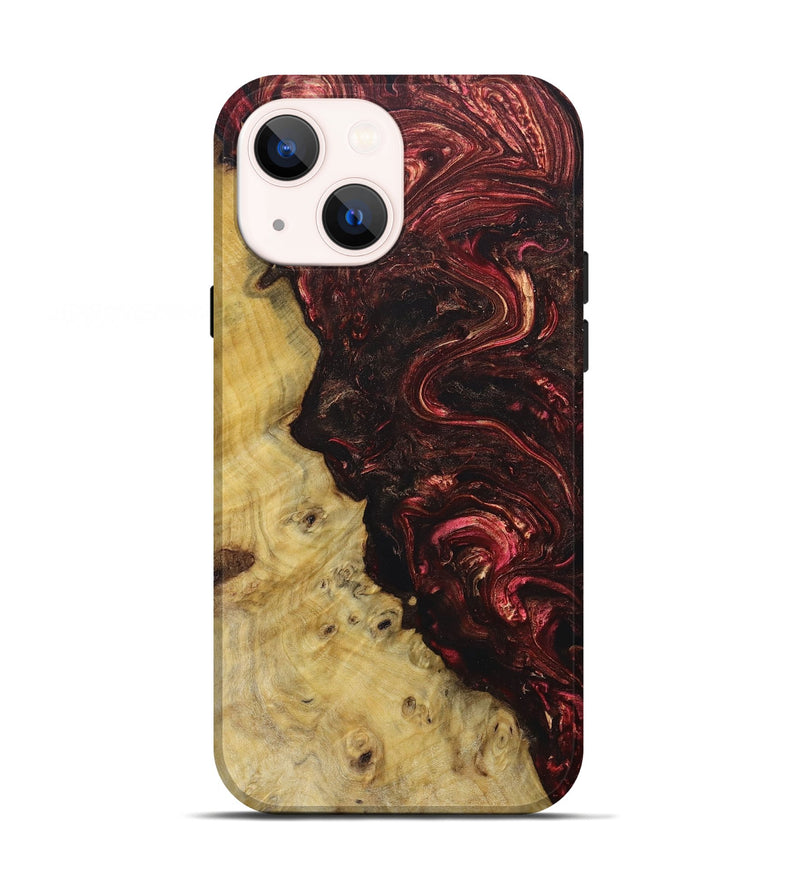 iPhone 13 Wood+Resin Live Edge Phone Case - Natalia (Red, 672288)