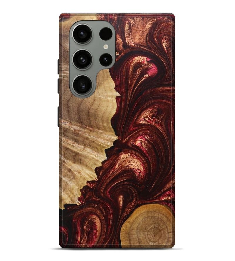 Galaxy S23 Ultra Wood+Resin Live Edge Phone Case - Tobias (Red, 672289)