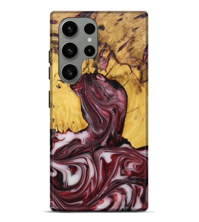 Galaxy S23 Ultra Wood+Resin Live Edge Phone Case - Charlene (Red, 672293)