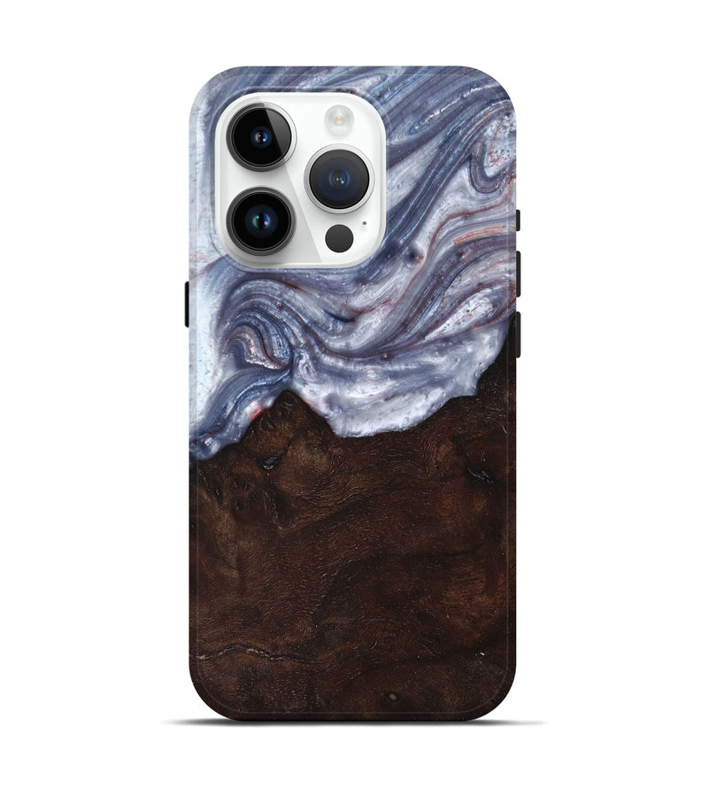 iPhone 15 Pro Wood+Resin Live Edge Phone Case - Jake (Blue, 672301)