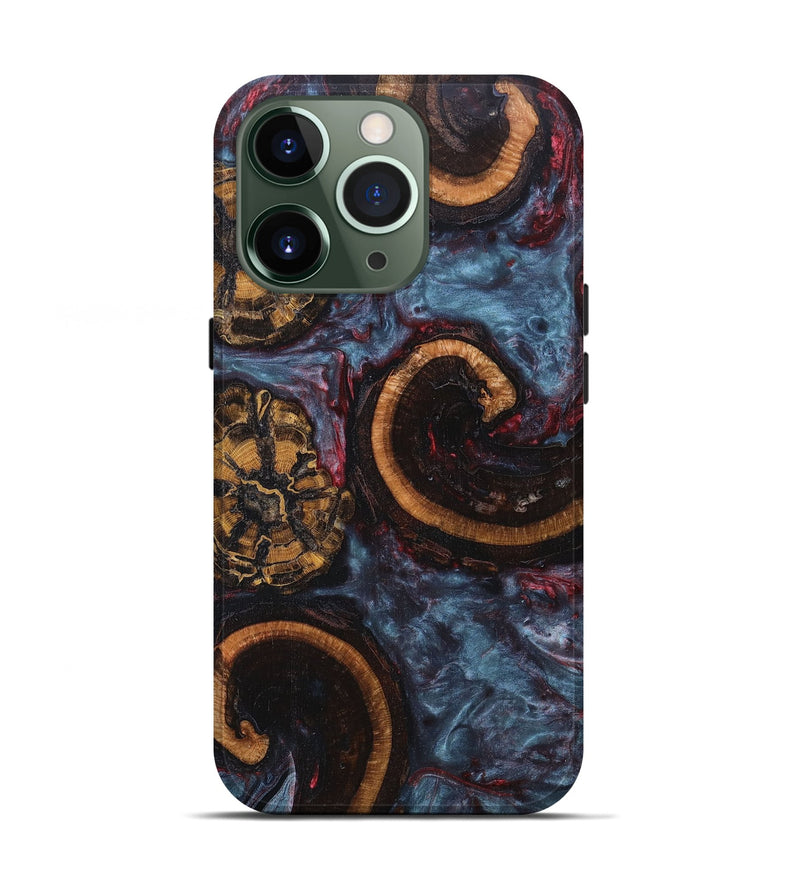 iPhone 13 Pro Wood+Resin Live Edge Phone Case - Frankie (Blue, 672304)